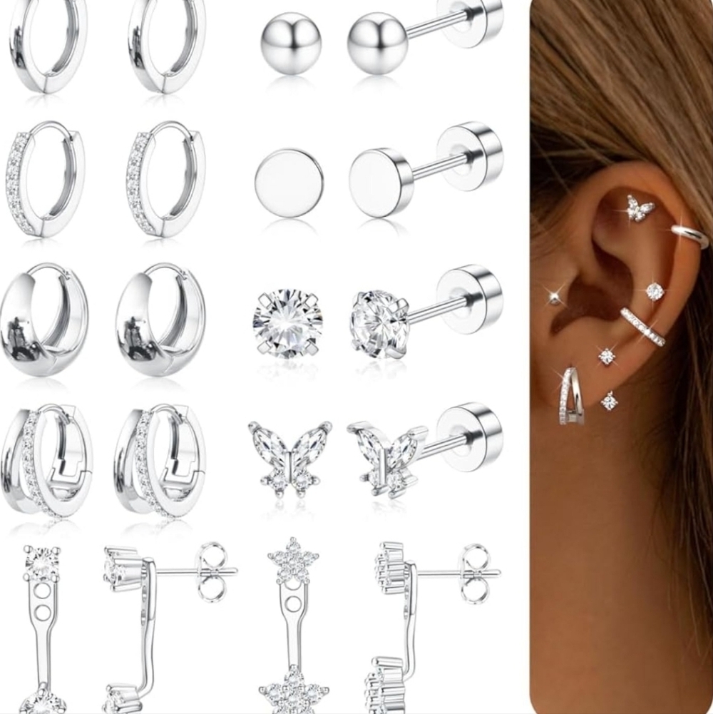 Elegant Silver Earring Set